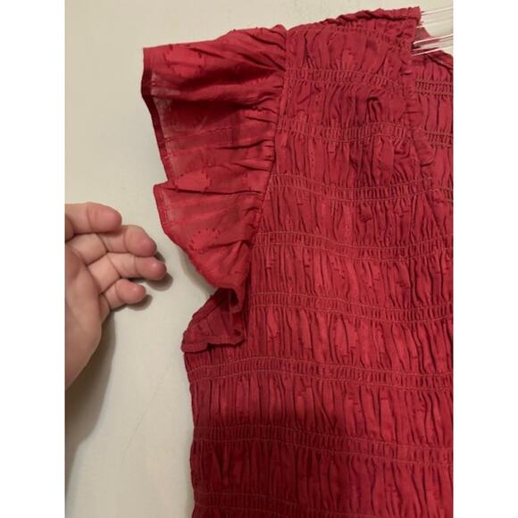 Anthropologie The Peregrine Midi Dress Size XS Petite Smocked Tiered Stretch XSP - Picture 5 of 8